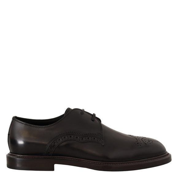 Dolce & Gabbana Black Leather Lace Up Mens Formal Derby Shoes main image 1